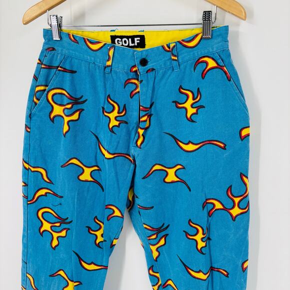 GOLF WANG Flame Pants Size 32 Mens Blue Tyler The Creator Tapered Cotton - Picture 3 of 7